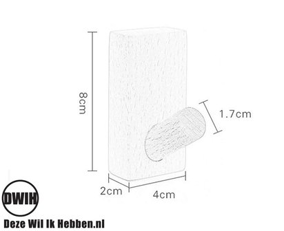 2 stuks -Nordic Design- kapstok haken - Beuken- model &quot;BLIX&quot;- Modern Design