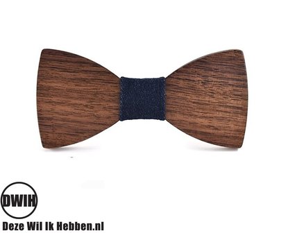 Houten-strik:-Boy-Walnoot-Kindermaat