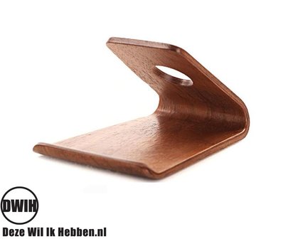 Luxe houten Telefoonstand houder Walnoot
