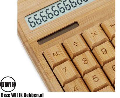 Houten Rekenmachine / Calculator op Zonne-Energie