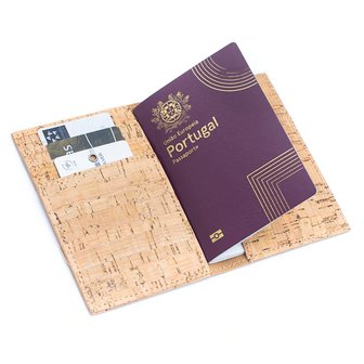 Paspoorthouder - Paspoort hoesje - kaarthouder - kurk - Portugees design
