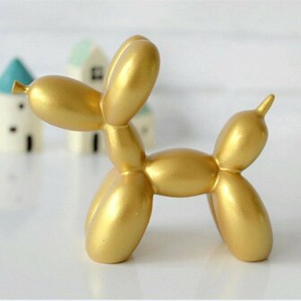 Standbeeld Ballon Hond - Jeff Koons kleine replica - Decoratie - 9 cm - Goud