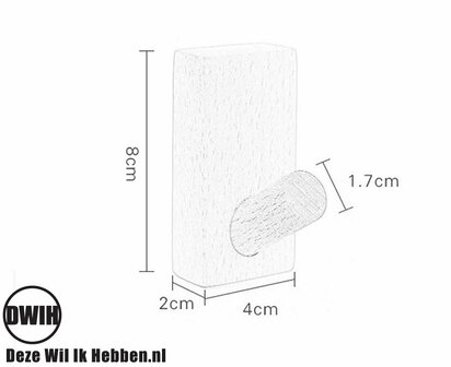 2 stuks -Nordic Design- kapstok haken - Beuken- model &quot;BLIX&quot;- Modern Design