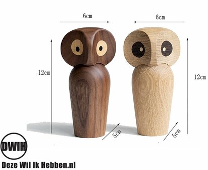 Nordic Design: Uil set eiken en Walnoot