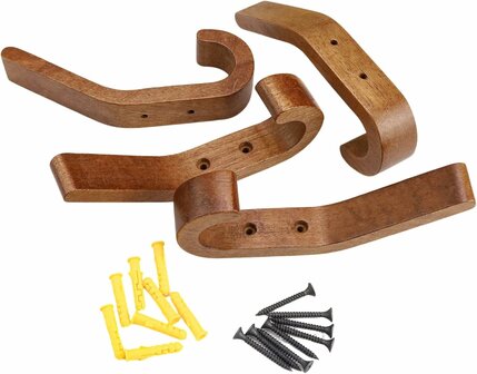 Nordic Design - 2 stuks - houten kapstok haken - Walnoot- model &quot;BINK&quot;