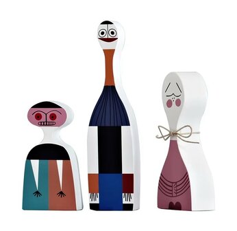Set of 3 Wooden Dolls - Vitra  replica - No 1, 2 en 3