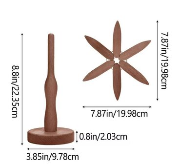 DWIH - Houten Pannenonderzetter - set van 4 Walnoot - Boomvormig