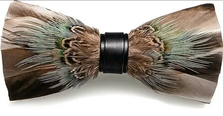 DWIH - Vlinderdas - Vlinderstrik van echte veren - Model 23