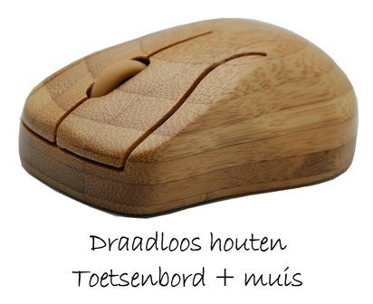 Draadloos Houten Toetsenbord en houten Muis 