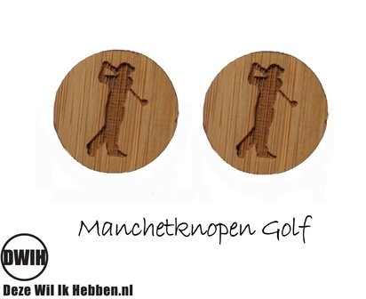 LaserWood manchetknopen Golf