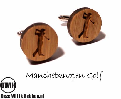 LaserWood manchetknopen Golf