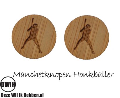 LaserWood manchetknopen Honkbal