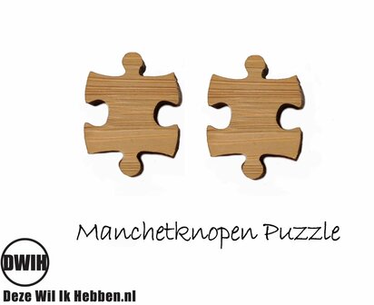 LaserWood manchetknopen Puzzle