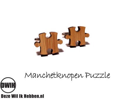 LaserWood manchetknopen Puzzle