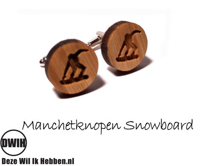 LaserWood manchetknopen Snowboard