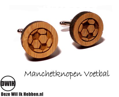 LaserWood manchetknopen Voetbal