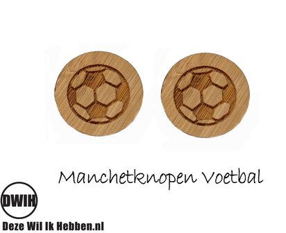 LaserWood manchetknopen Voetbal