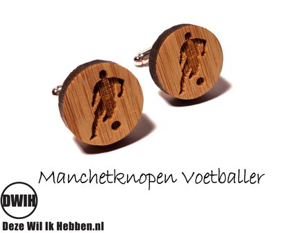 LaserWood manchetknopen Voetballer