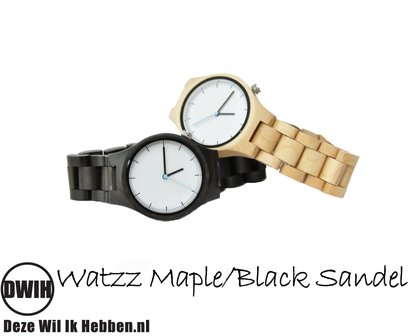 Houten horloge: WATZZ Maple (WATZZ 09)