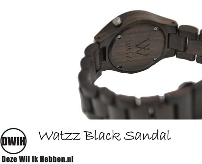 Houten horloge: WATZZ Black Sandelwood (WATZZ 09)