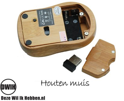 Draadloze houten muis