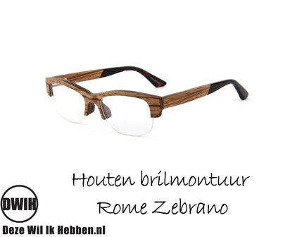 DWIH - Houten brilmontuur - Rome - Zebrano