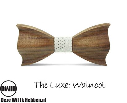 Houten vlinderdas  The luxe Walnoot