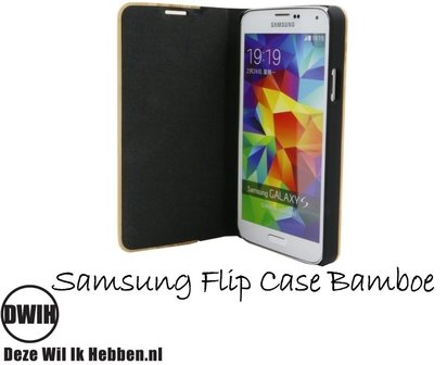 Samsung Galaxy S8 flip case Bamboe en leer