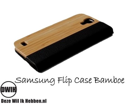 Samsung Galaxy S8 flip case Bamboe en leer