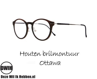 DWIH - Houten brilmontuur - Ottawa - Ebben&nbsp;