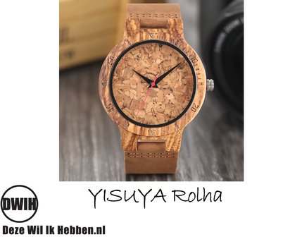 Houten horloge: YISUYA Rolha