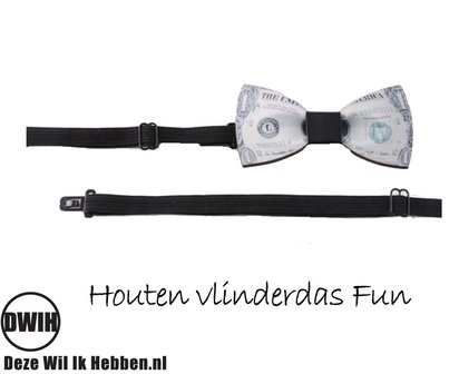 Houten vlinderdas Fun