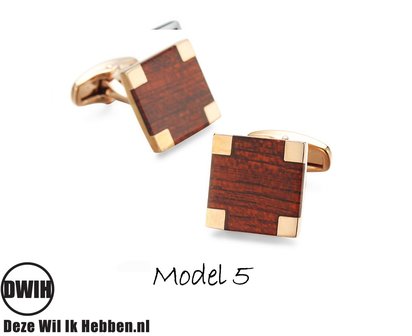 Houten manchetknopen Rond Walnoot