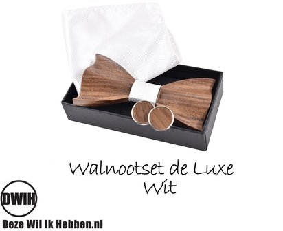 Walnoot strik met manchetknopen