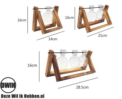 Nordic style houten/glazen vaas