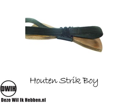 Houten-strik:-Boy-Walnoot-Kindermaat-