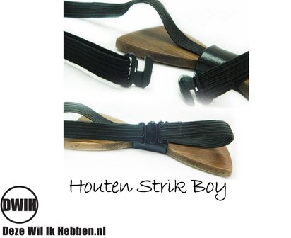 Houten-strik:-Boy-Walnoot-Kindermaat-