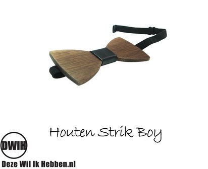 Houten-strik:-Boy-Walnoot-Kindermaat-