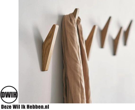 2 stuks -Nordic kapstok wand haken - naturel - Modern Design - Deze Wil Ik Hebben .nl