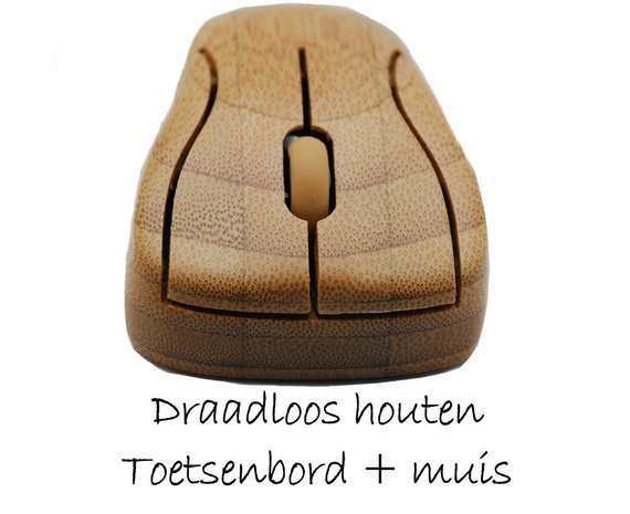 Draadloos Houten Toetsenbord en houten Muis 