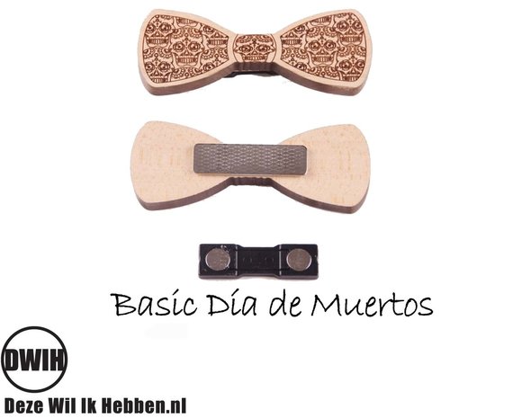 Houten strik:  Basic Día de Muertos