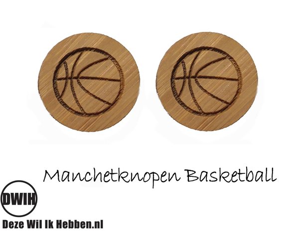 LaserWood manchetknopen Basketball