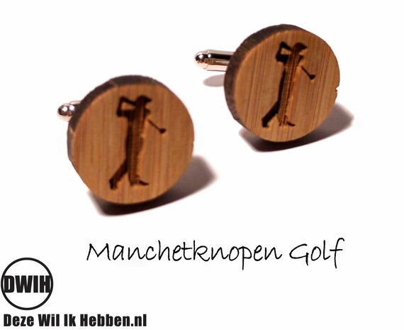 LaserWood manchetknopen Golf