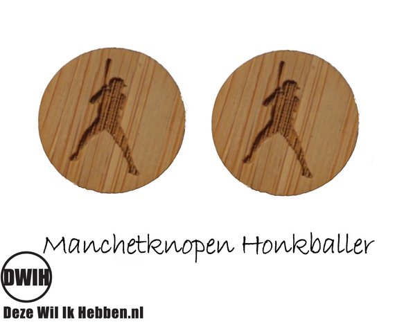 LaserWood manchetknopen Honkbal