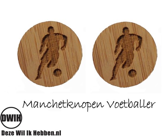 LaserWood manchetknopen Voetballer