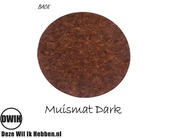 Muismat van kurk, donkerbruin