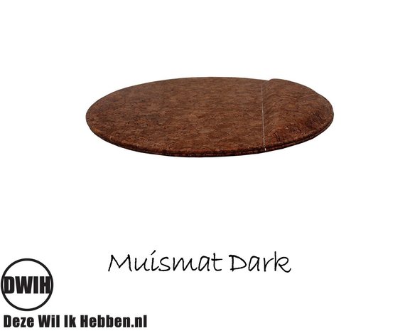 Muismat van kurk, donkerbruin