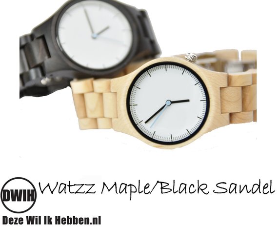 Houten horloge: WATZZ Maple (WATZZ 09)