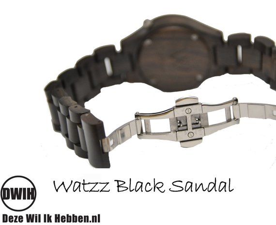 Houten horloge: WATZZ Black Sandelwood (WATZZ 09)