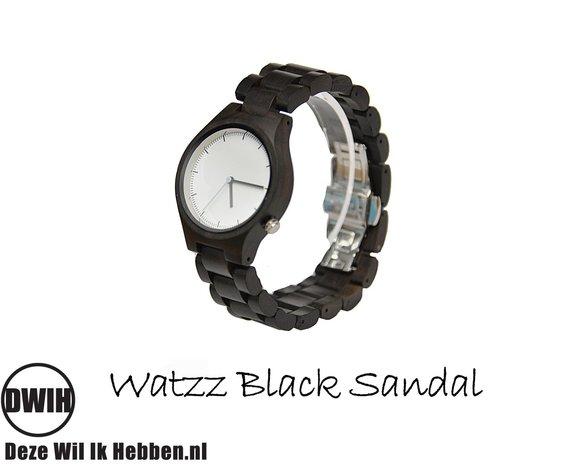 Houten horloge: WATZZ Black Sandelwood (WATZZ 09)